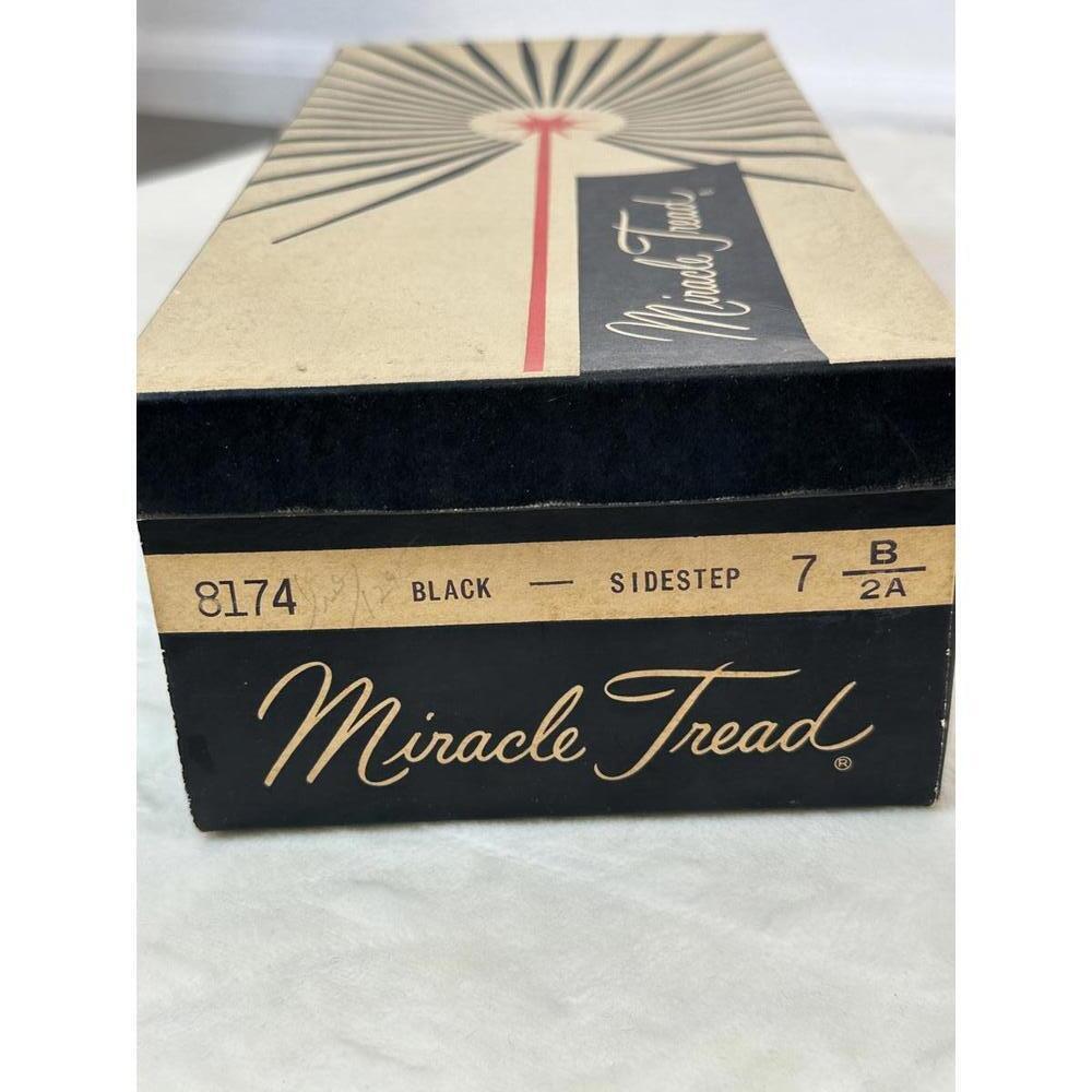 VTG 50s Miracle Tread Black Suede Cutout Heels 7B Retro Pinup Pumps - Picture 8 of 9